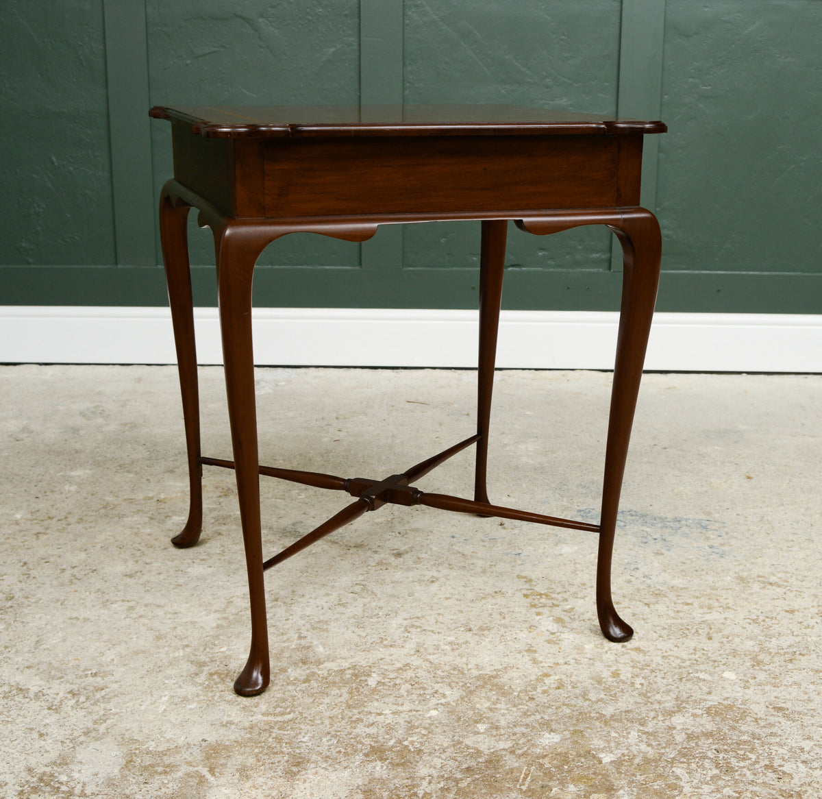 Antique Solid Mahogany Square Occasional Side Table