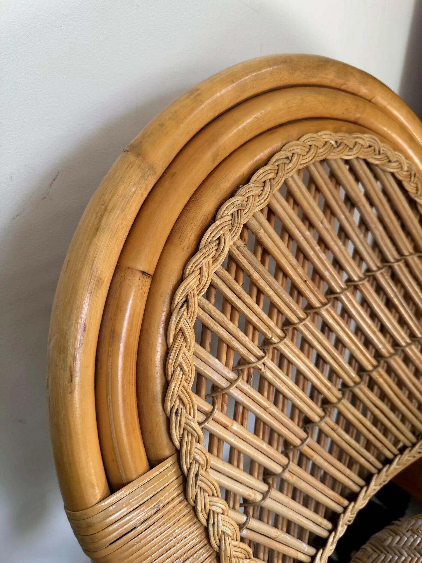 Mid Century Retro Vintage Bamboo Cane Chair
