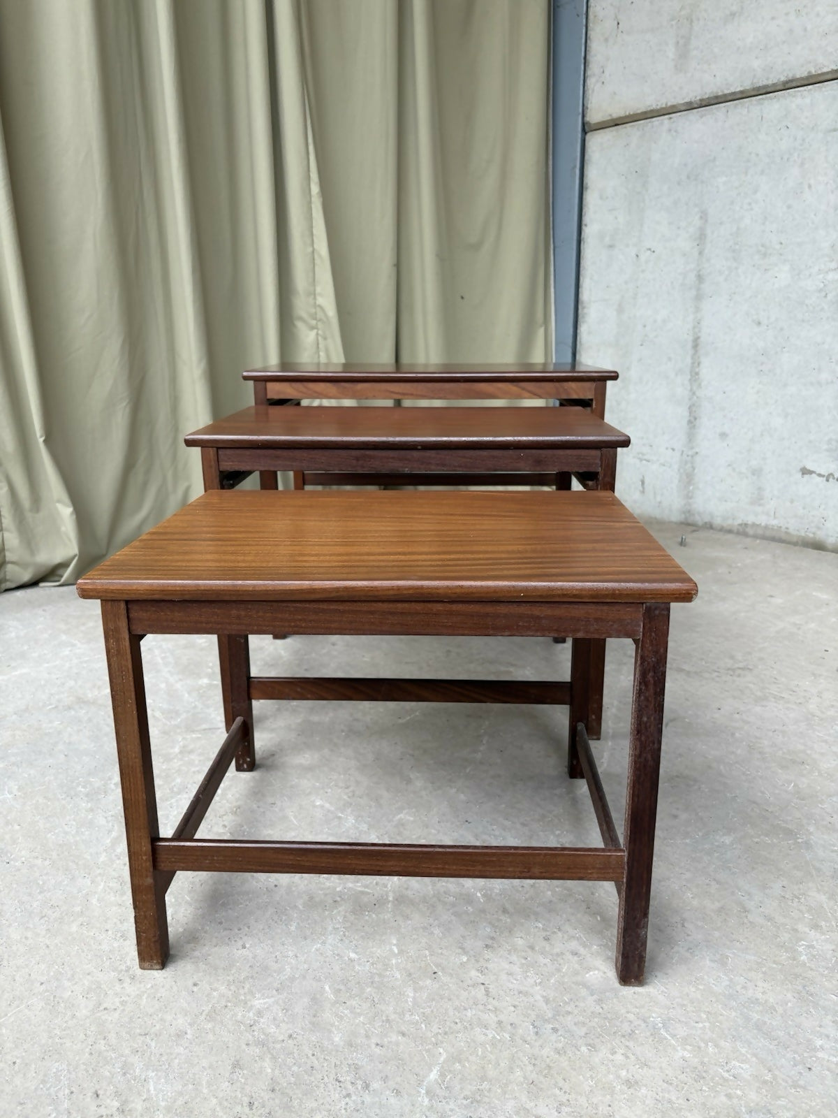 Vintage Mid Century Teak Nest Of Side Tables Scandi Danish Style Retro R981