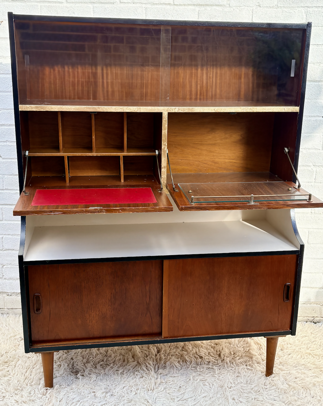 Rock N’ Roll Themed Jentique Mid-century Sideboard Bowie Lightning