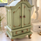 French-Style Miniature Armoire Jewellery Cabinet, Trinket Keepsake Box, Sage Green & Antique Gold