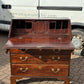 English Georgian Mahogany Desk, Fitted Interior, Secret Drawers, Brass Handles