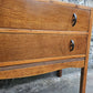 Vintage Oak Chest of Drawers: Mid-Century Modern Tallboy Cabinet Two Drawer
