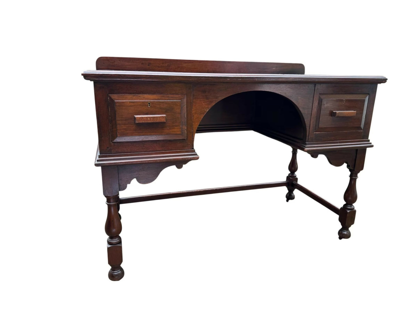 Antique Mahogany 19th C stretcher table desk