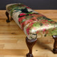Maple & Co Oversized Antique c1900 Bench Footstool in Timorous Beasties Pinyin Tree Velvet