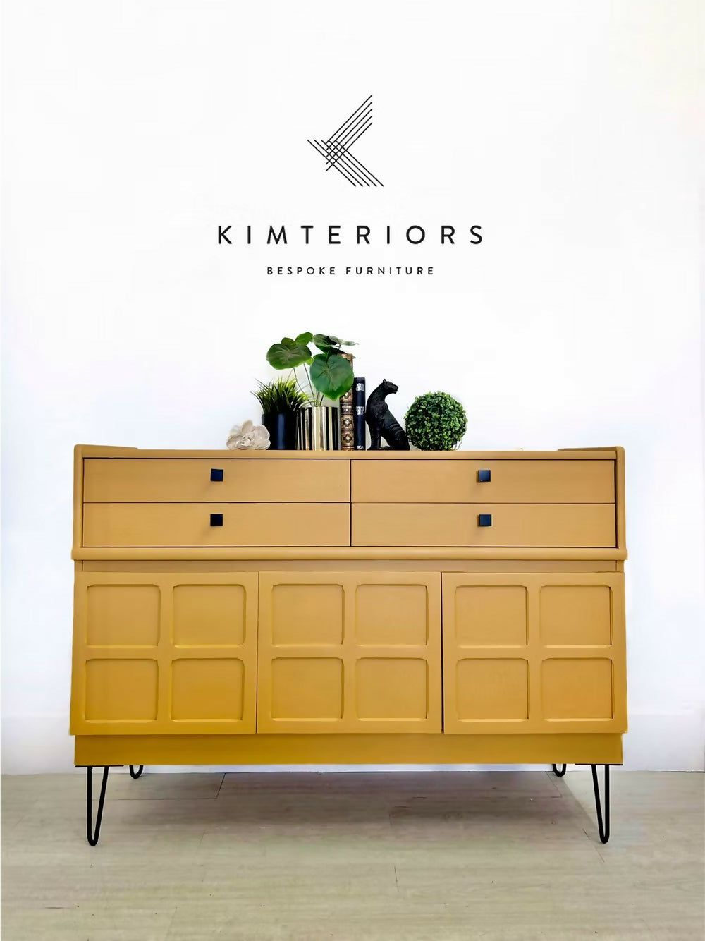 Large Mustard Yellow Nathan Mid Century Drinks Cabinet