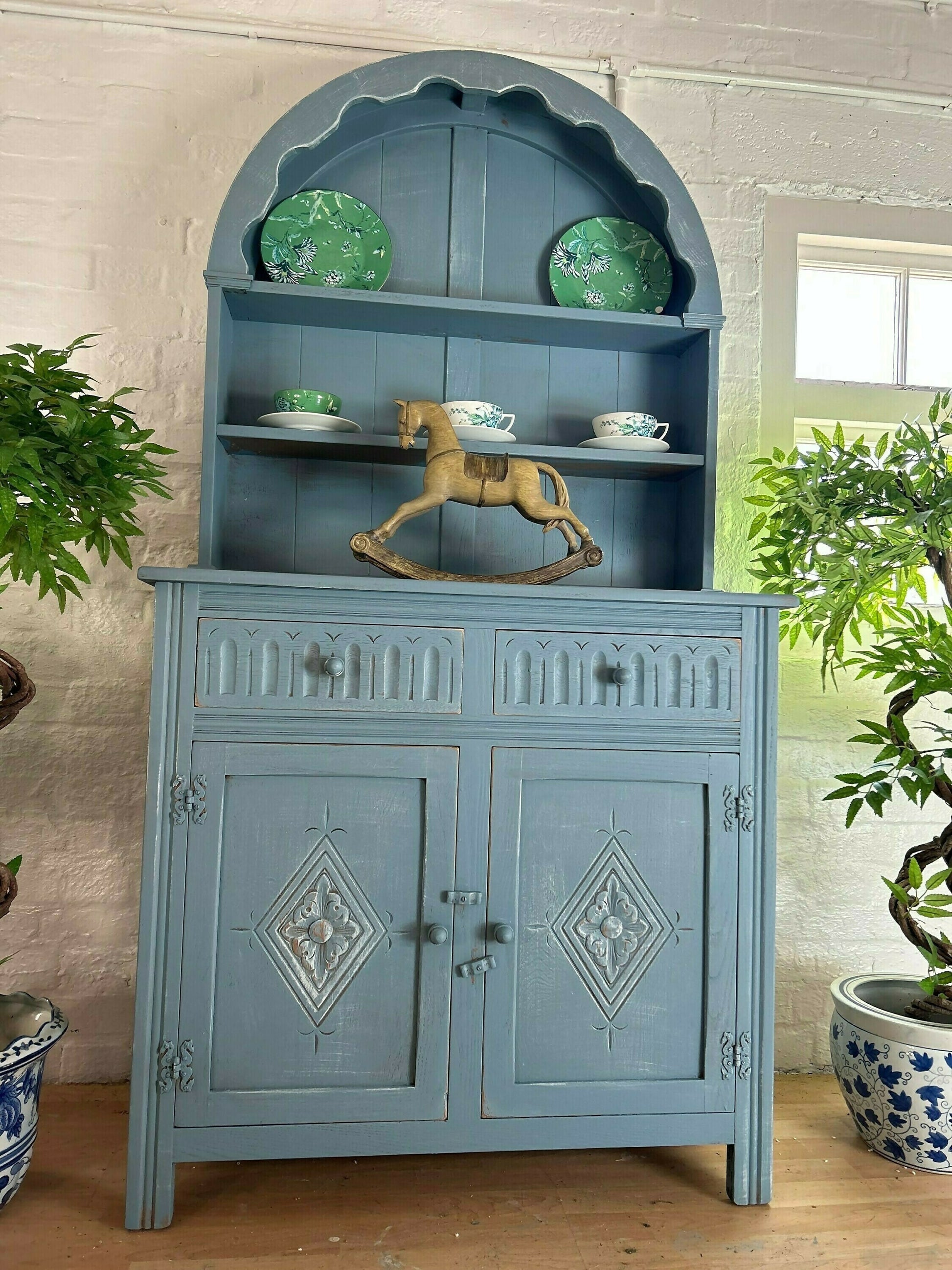 Vintage French Farmhouse Dresser, Blue Welsh Dresser, Antique Hand Pai – Upcite