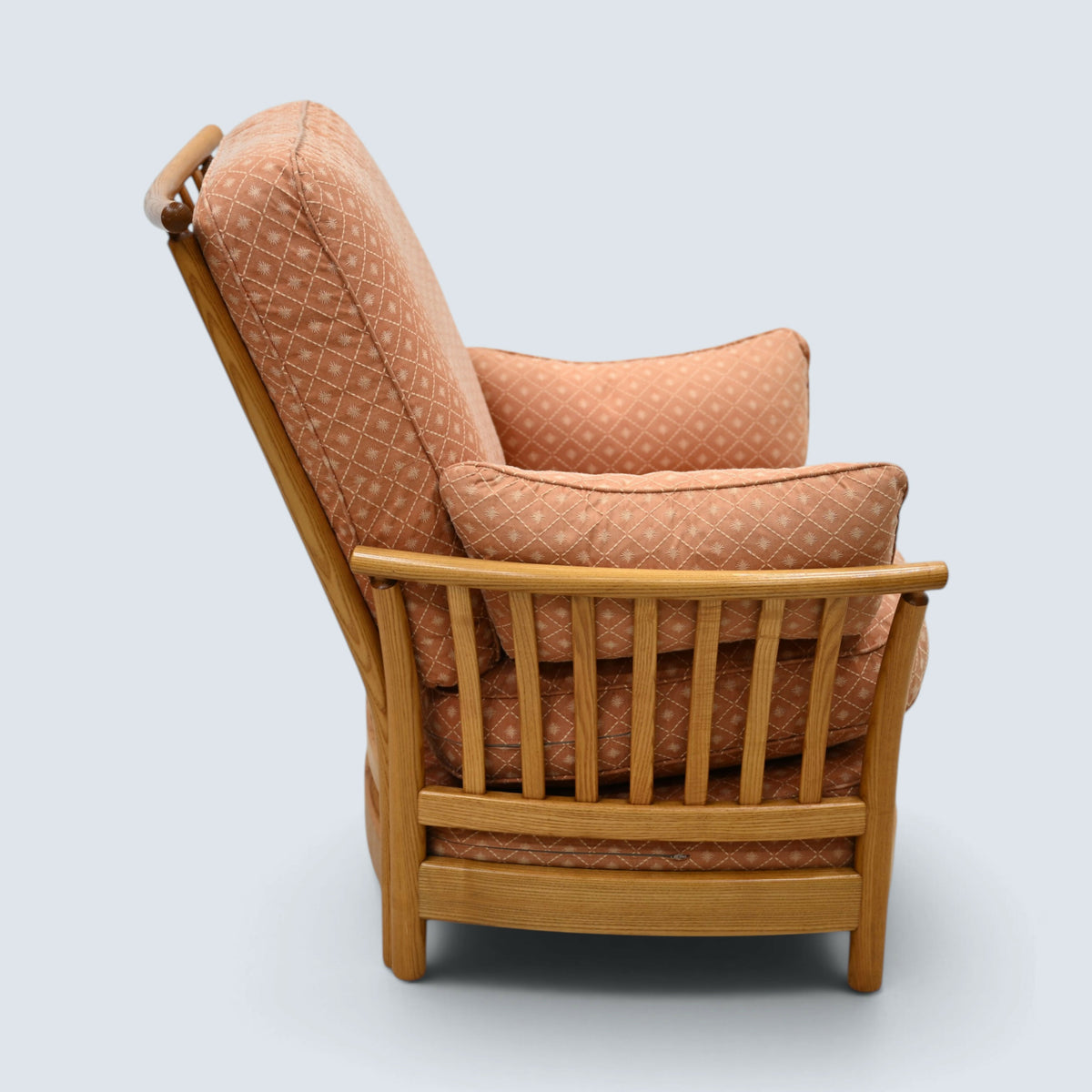 Ercol Piccola Easy Chair Light Orange Upholstery Light Finish FREE UK Delivery*