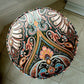 Footstool Circular Drum Style Newly Reuphstered in 'Antigua' Velvet.