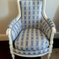 Bergere Directoire Chair. LOUIS XVl Style. 19th Century Antique. Silk Upholstery. Restored Sympathetically.