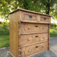 Large Rustic Antique Solid Pine European Style Chest Of Drawers
