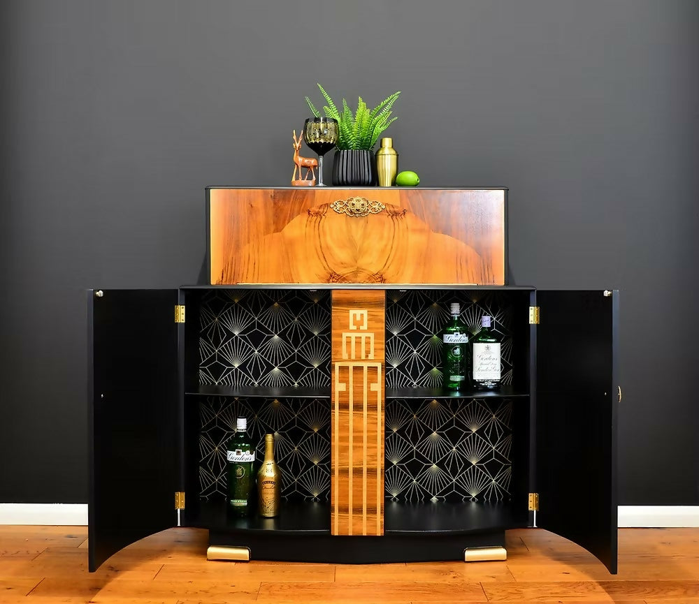 "Chrysler" 1960's Drinks Cabinet, Cocktail Bar, Art Deco Design.