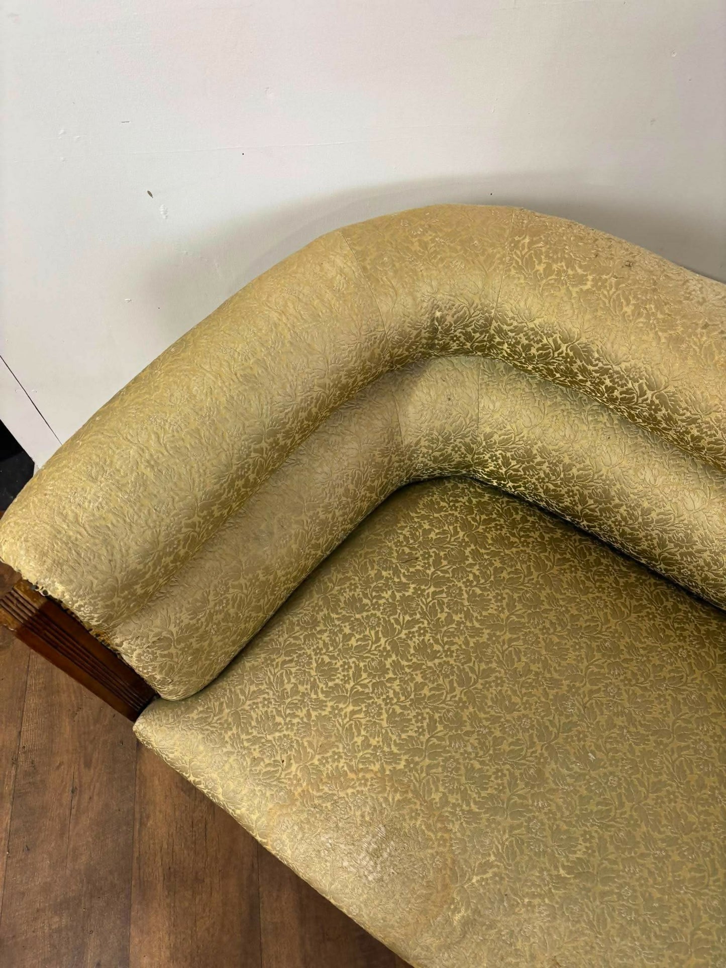 Edwardian Mahogany Upholstered Window Seat / Small Settee