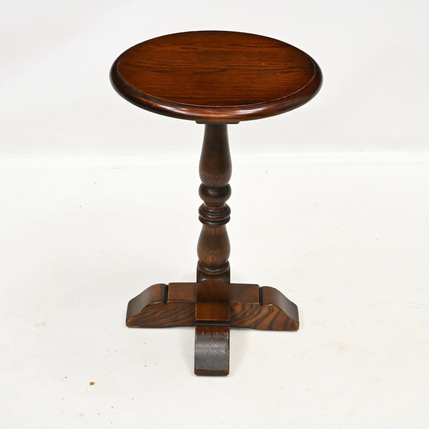 Old Charm Wine/Side Table Pedestal Tudor Brown Model 2217 FREE Delivery. SBR10692/1007E