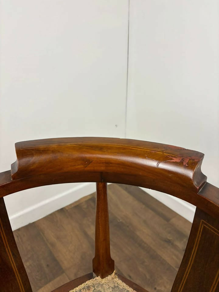 Edwardian Inlaid Mahogany Corner Chair