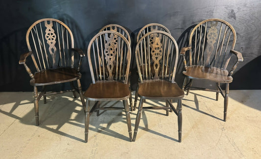 Set 6 Wheel Back Dining Chairs