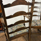 Vintage Set of Six Oak Ladder Back Dining Chairs – Including Two Carvers
