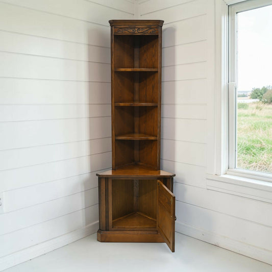 Old Charm Corner Unit with Cupboard and Shelves Carvings LT FREE UK Delivery*