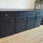 Newly refurbished solid sideboard dark blue