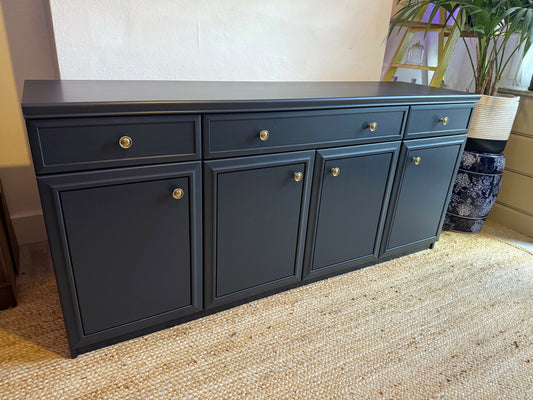 Newly refurbished solid sideboard dark blue
