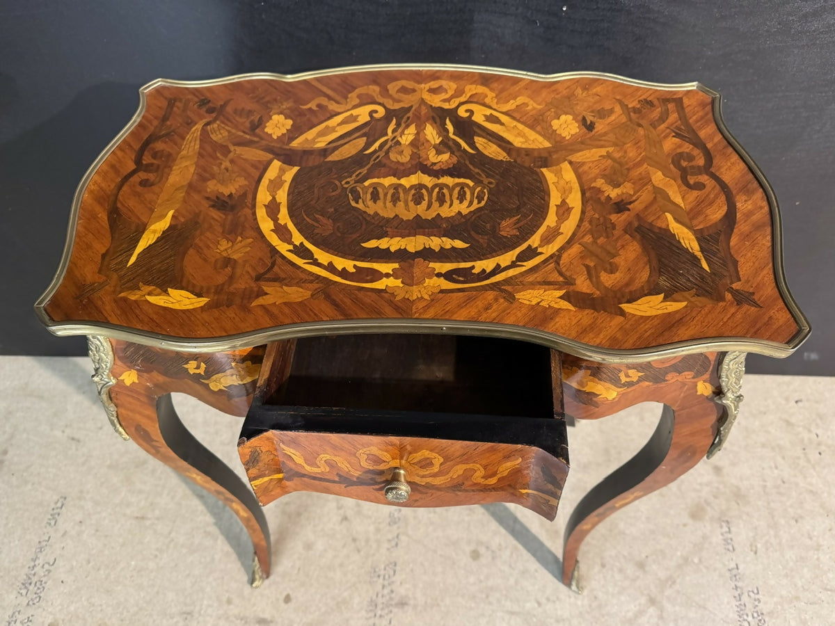 Pretty French Marquetry Lamp Table