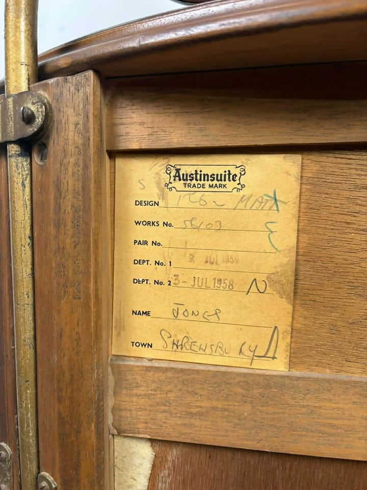 Vintage 1950s Walnut Kidney-Shaped Dressing Table