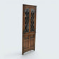 Old Charm Corner Display Cabinet with Leaded Glass Light Oak FREE UK Delivery*