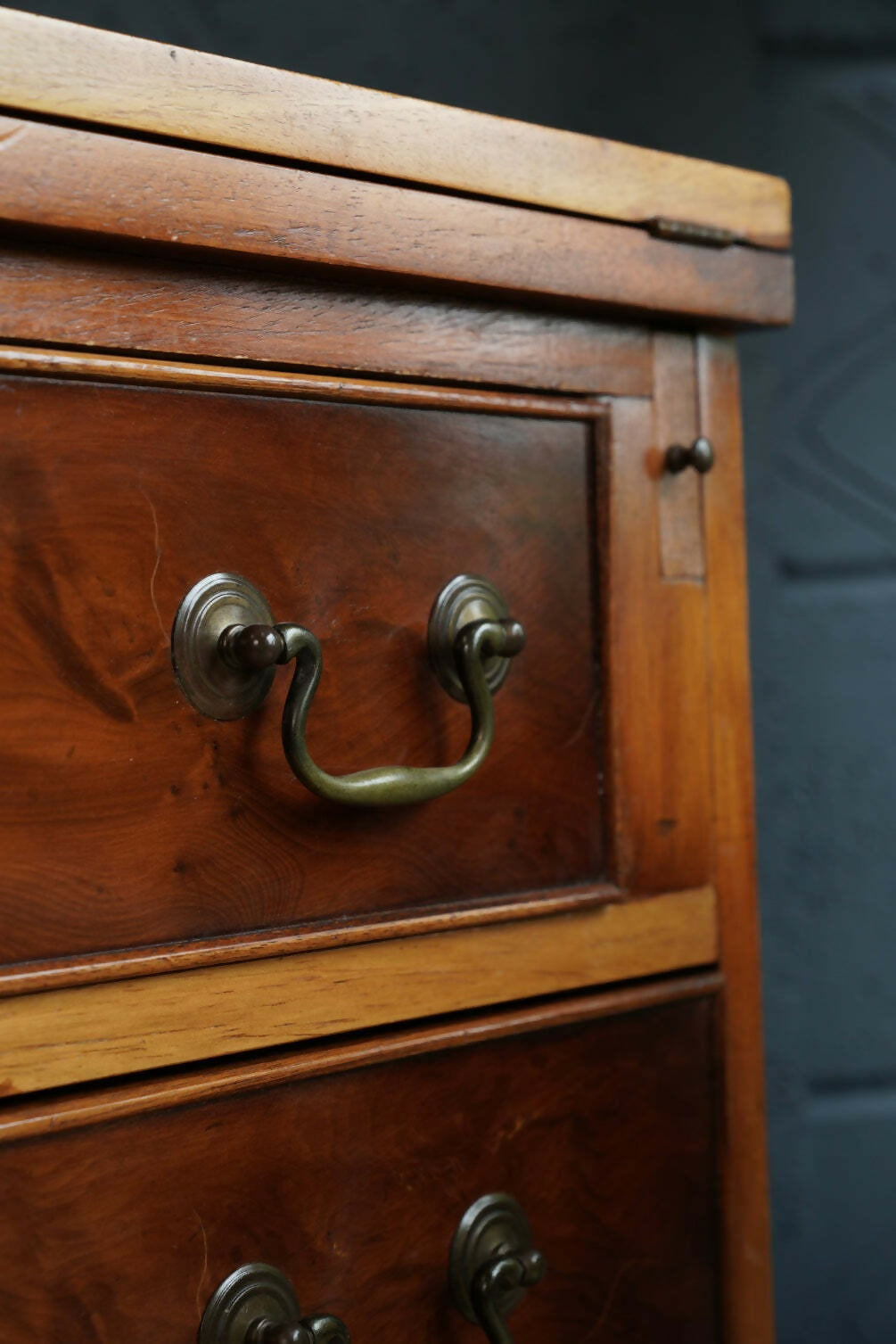 Vintage Yew Wood Bureau — Georgian Style Elegance