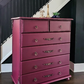Vintage Mid Century Chest of Drawers Pink Fusion Mineral Paint Upcycled