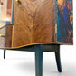 Luxury Art Deco Sideboard | Green Floral Solid Wood | Vintage Refurbished Bespoke Furniture