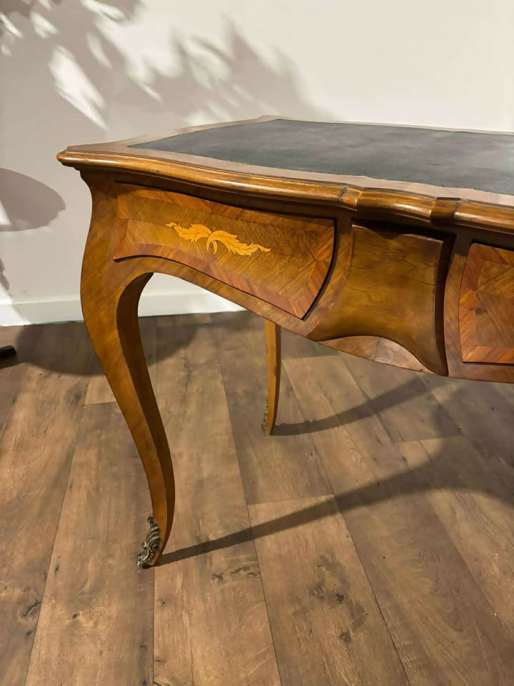 Reproduction Kingwood Marquetry Inlaid Bureau Plat