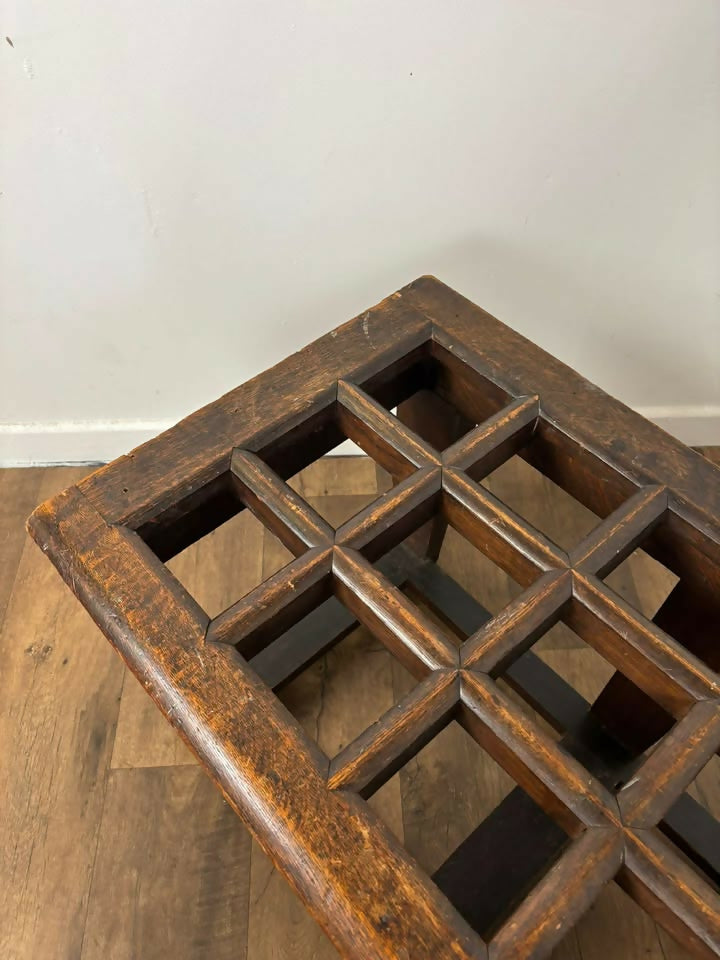 Edwardian Oak Luggage Stand / Hall Bench