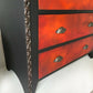 Tall chest of drawers, orange, red black