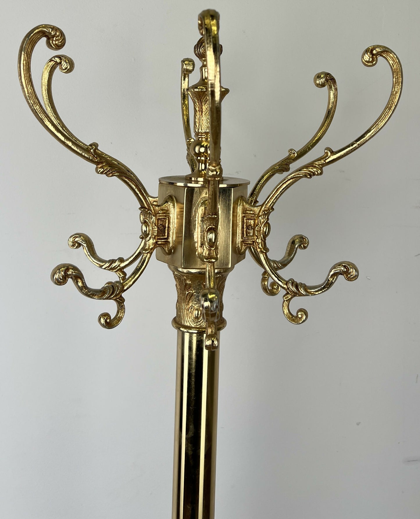 Standing Coat Hanger Vintage French Style Brass Ornate Coat Rack LOT 6453