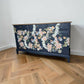 Vintage Stag minstrel navy blue chinoisorie sideboard
