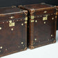 Antique Leather End Table Trunks