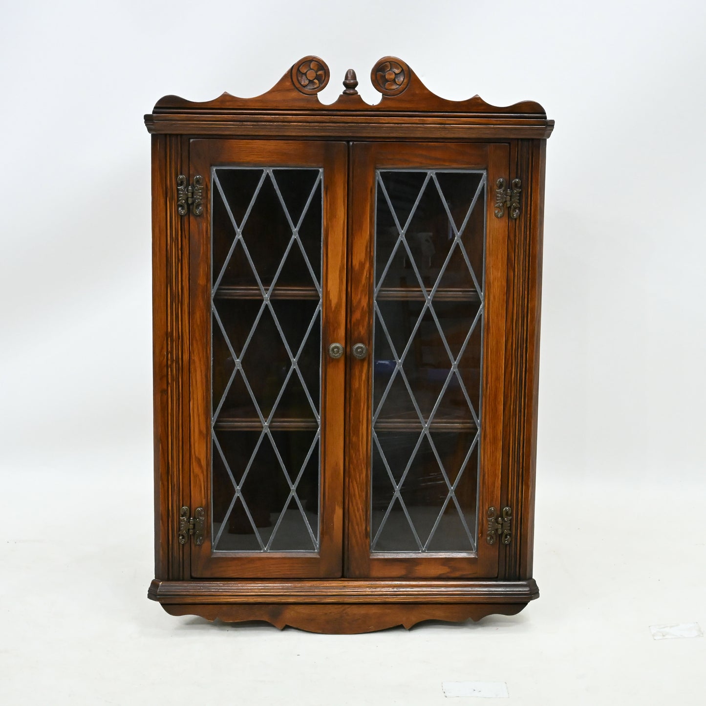 Old Charm Hanging Corner Display Cabinet Leaded Glass Tudor Brown FREE Delivery* SBR9863/0312D