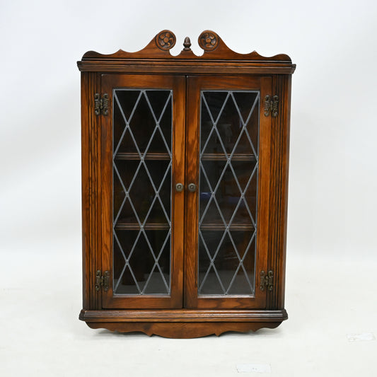 Old Charm Hanging Corner Display Cabinet Leaded Glass Tudor Brown FREE Delivery* SBR9863/0312D
