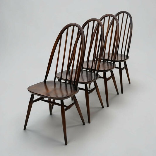 4 Ercol Dining Chairs Quaker Bow Back Retro Traditional Finish FREE UK Delivery*