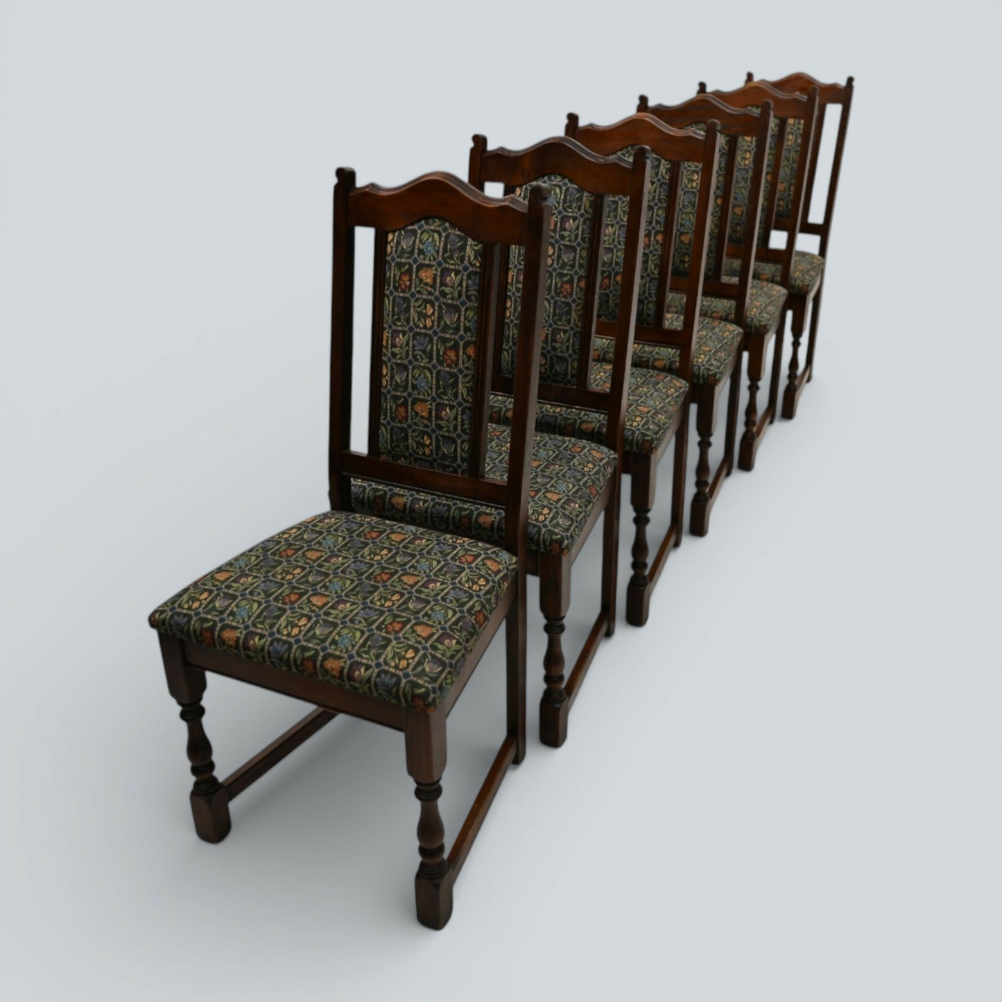 6 Old Charm Dining Chairs Oak Frame Tudor Brown Widford Green FREE UK Delivery
