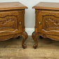 Pair of Bedside Tables Vintage French Louis Oak Nightstands Cabinets LOT 6220