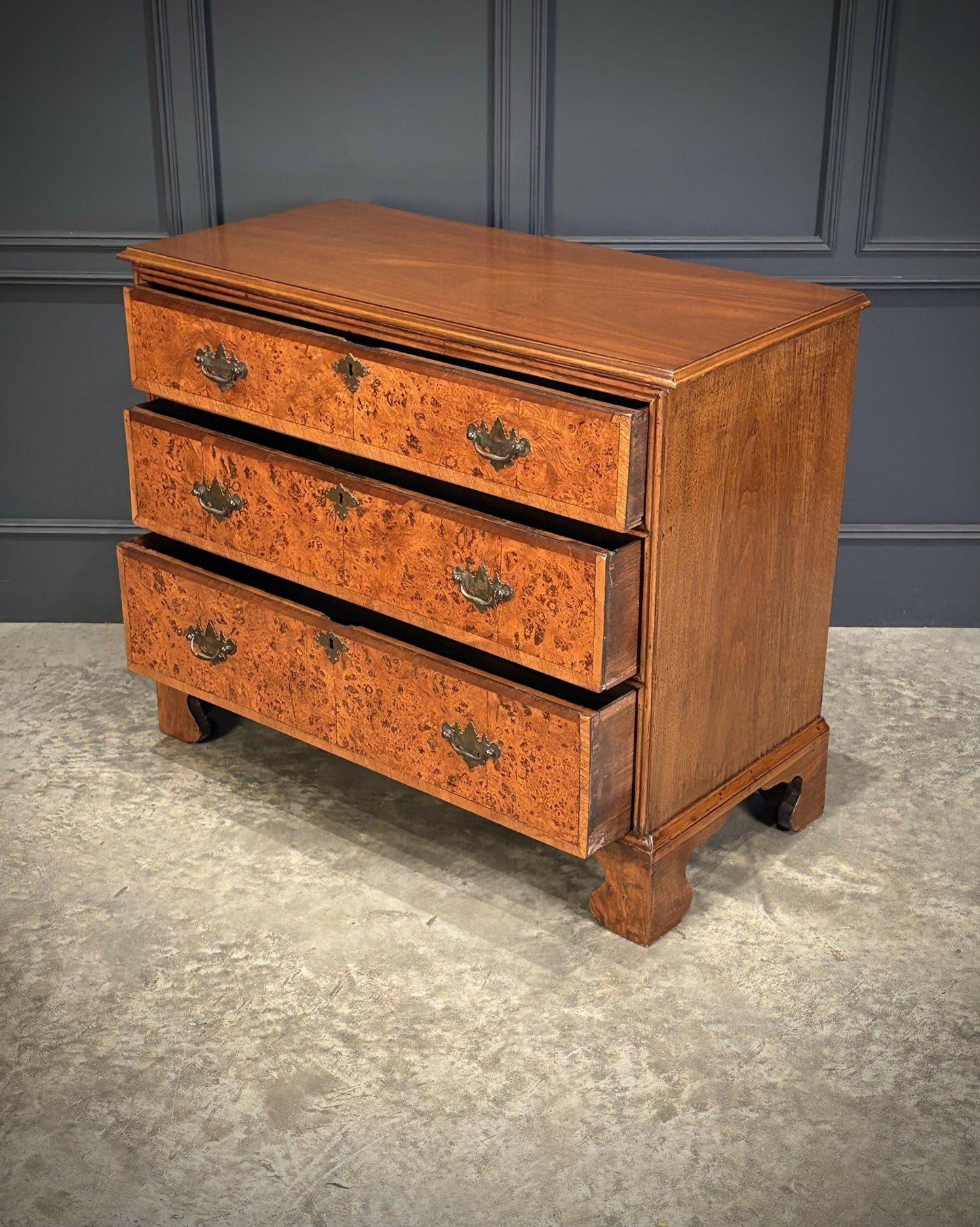 Mulberry & Walnut Vintage Chest Of Drawers