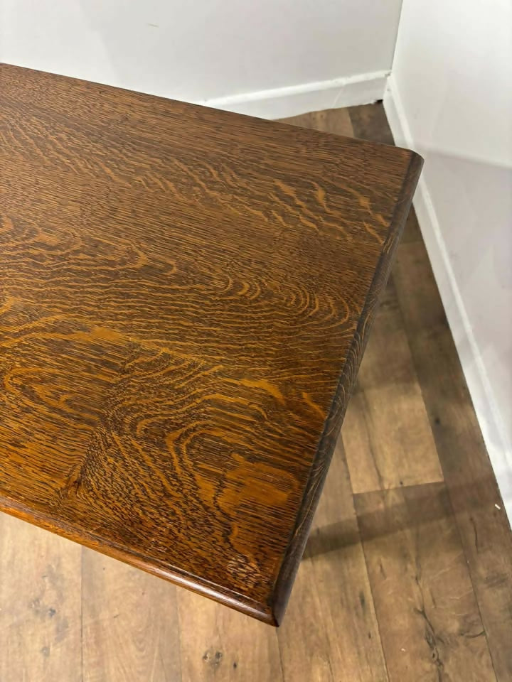 Reproduction Oak Lowboy Console Table