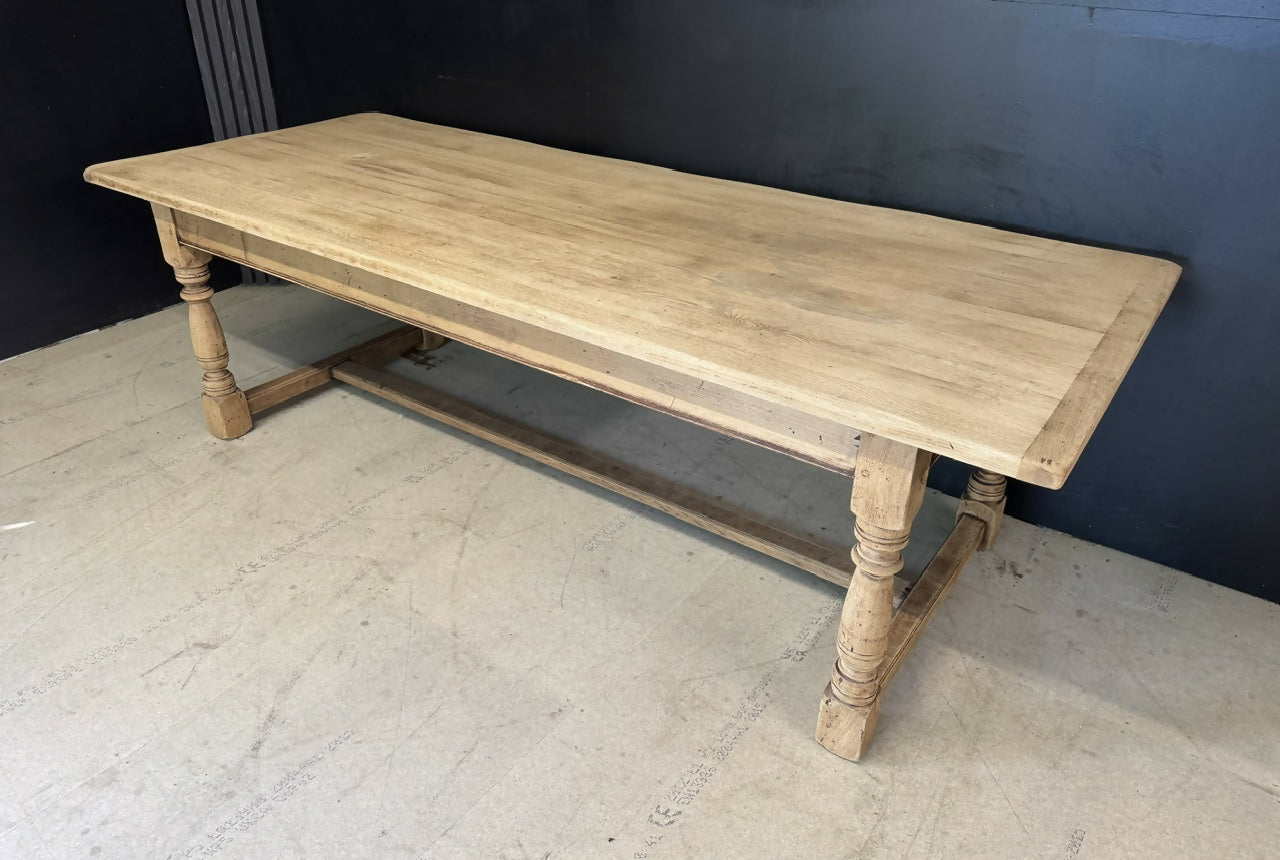 Large and Deep Oak Farmhouse Dining Table