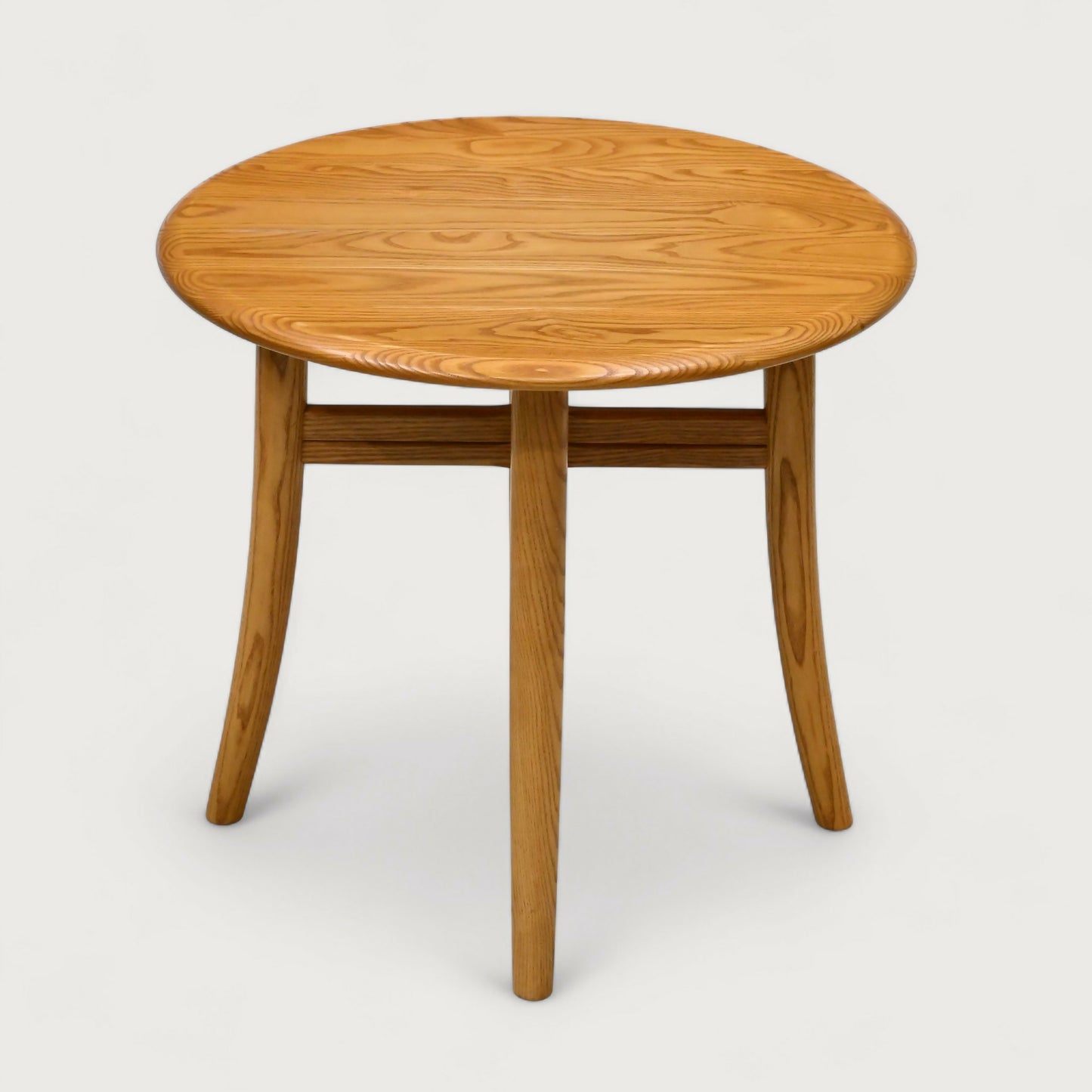Ercol Round Side Table Light Finish Mid Century Modern Elm Light FREE Delivery*. SBR10877/2908E