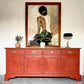 Vintage Sideboard in Annie Sloan Paprika Red – Hand Painted Storage Cabinet