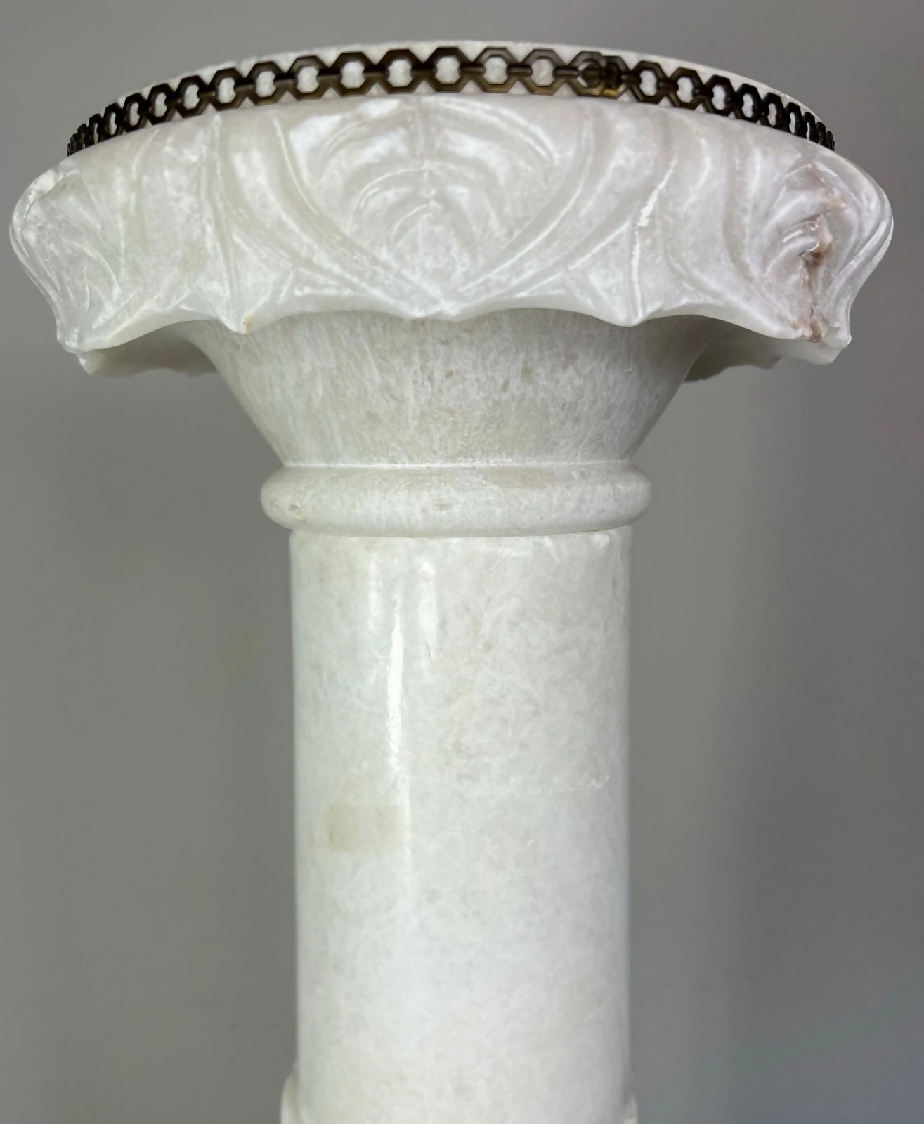 Pedestal Lamp Vintage French Style Alabaster Brass Lighting LOT 5087