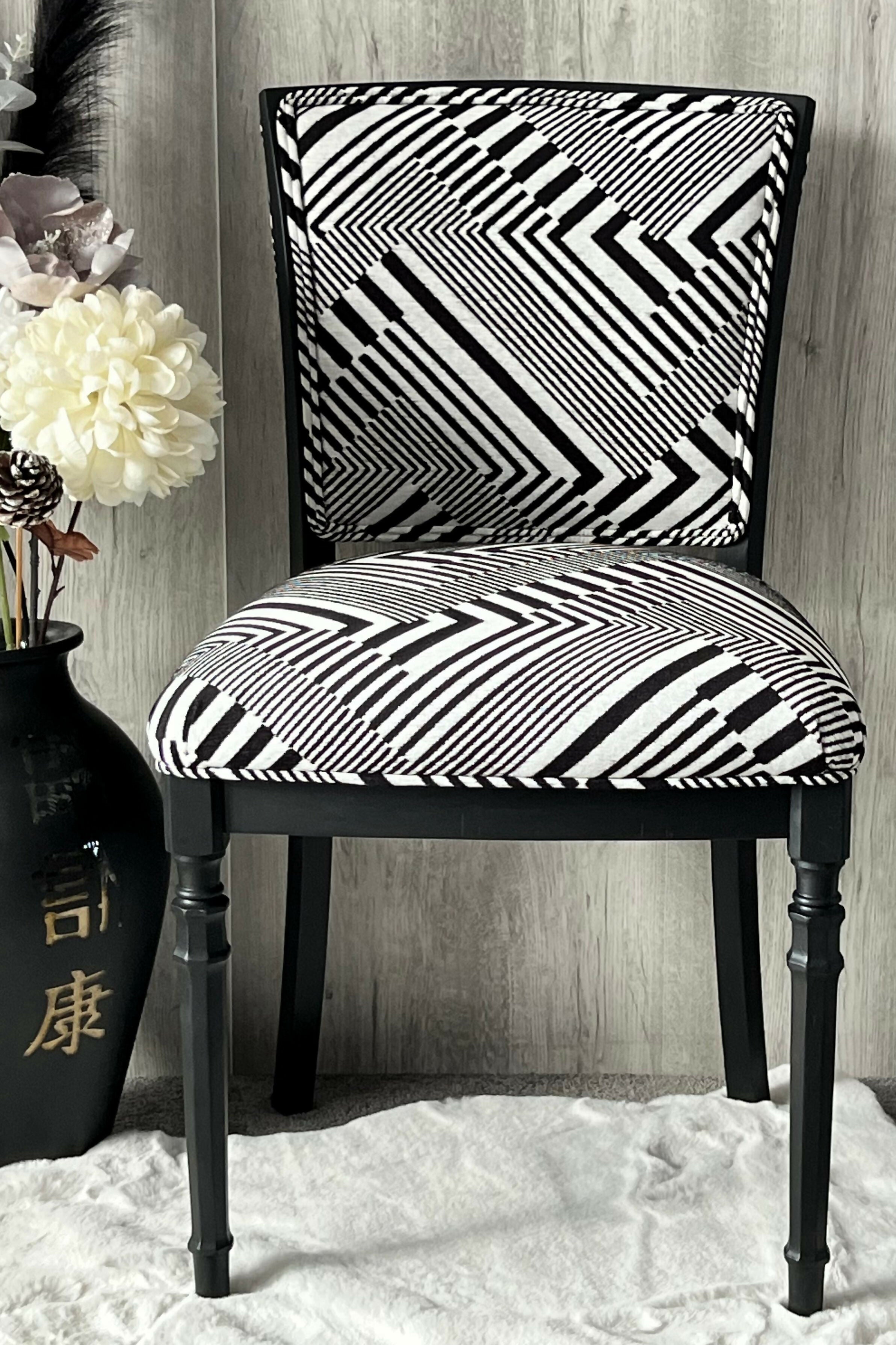 Modern Black White Print Accent Chair Upcite