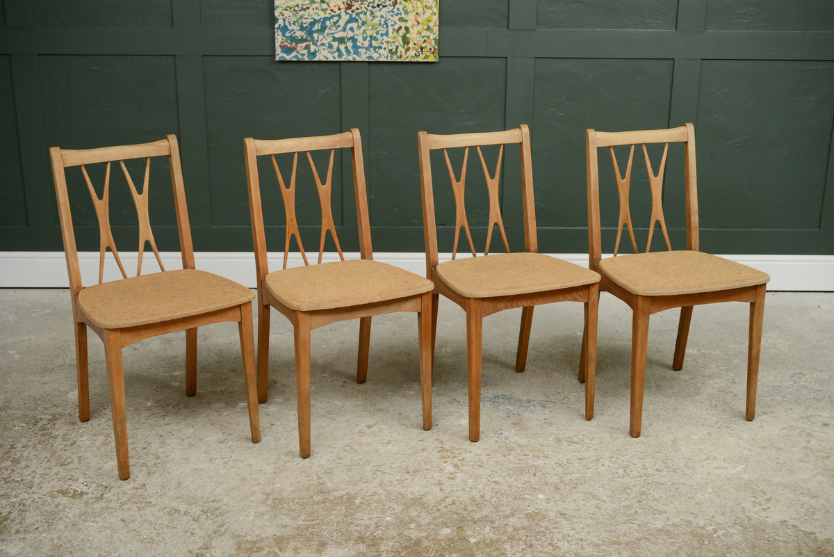 4 Mid Century Dining Chairs Lebus Link - 1950s - 1960s