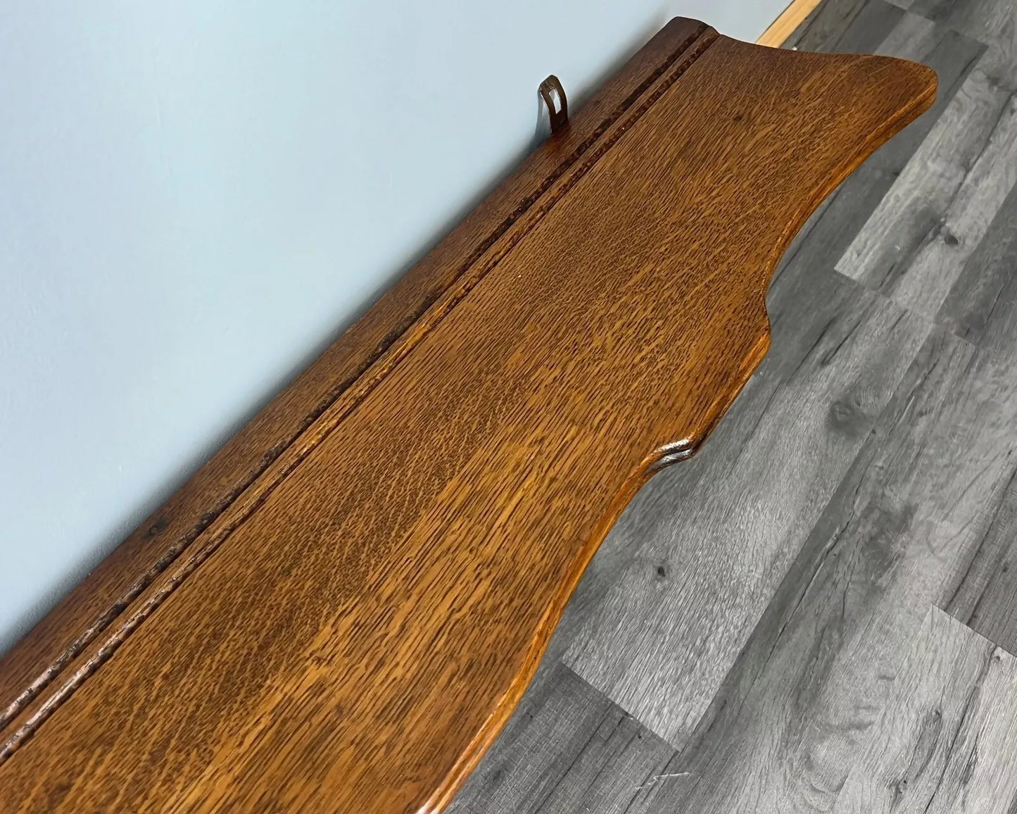 Coat Rack Antique French Style Oak Wall Shelf 6 Hooks Carved Hall Stand LOT 3511